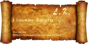 Lissauer Károly névjegykártya