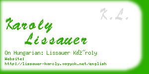 karoly lissauer business card